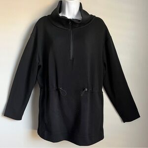 T by Talbots Women’s Black ¼ Zip High Neck Long Slv. Cozy SweatShirt Jacket L